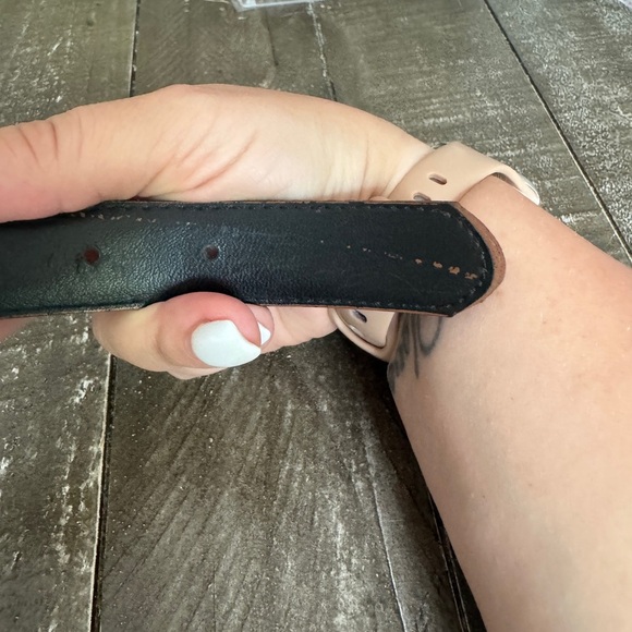 VINTAGE Mexico Brown Leather Textured Belt Gold Hardwear Size 36 - Picture 7 of 10